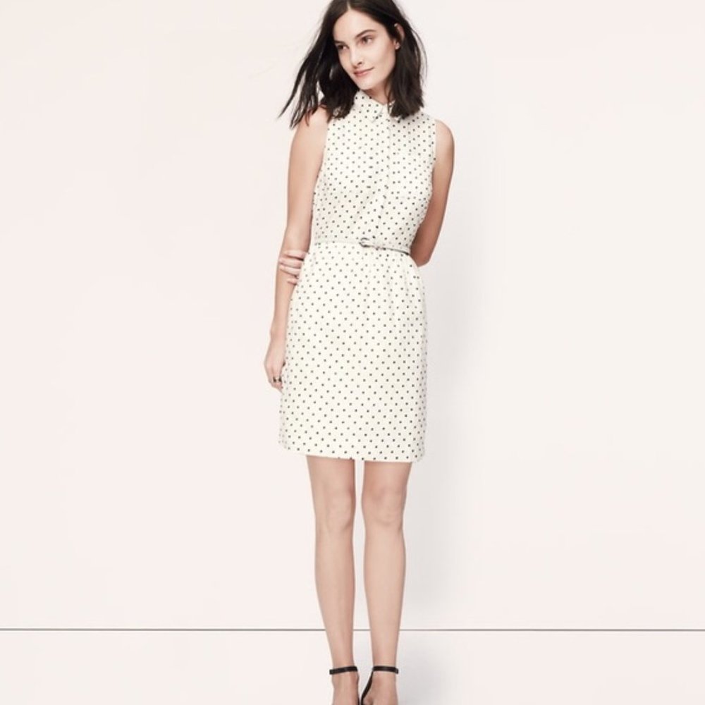 100%LINEN SHIRTDRESS POLKA DOT BLACK&WHITE 4